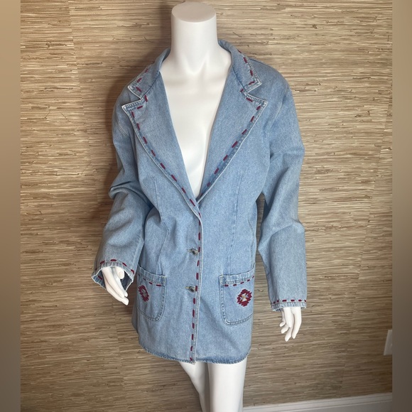 Vintage Aztec denim blazer - Picture 3 of 7
